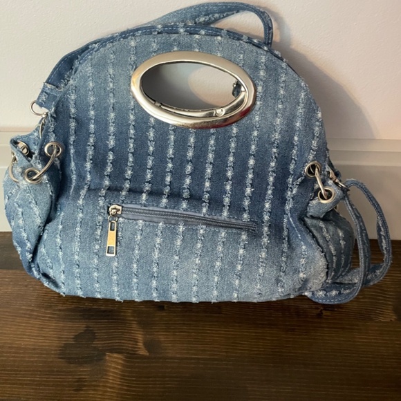 Denim embellished bag clutch or crossbody - Picture 3 of 7